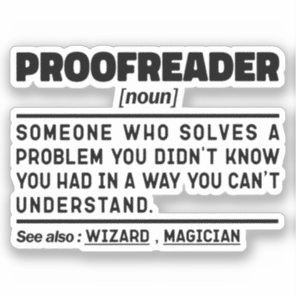 Proofreader Noun Funny Grammar Examiner Geek Sticker