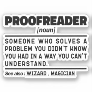 Proofreader Noun Funny Grammar Examiner Geek Sticker