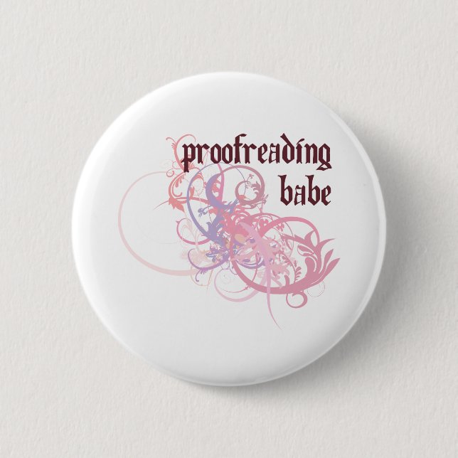 Proofreading Babe Button (Front)