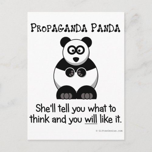 Propaganda Panda will let you know what to think Postcard
