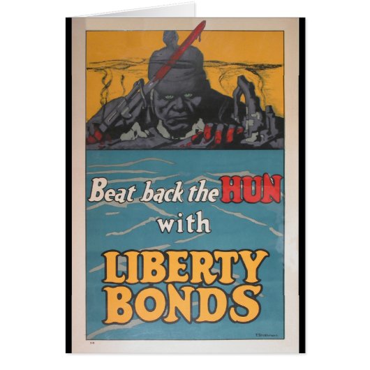 Propaganda Poster "Beat Back the Hun" WWI Cards (Front)