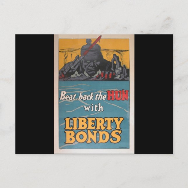 Propaganda Poster "Beat Back the Hun" WWI Postcard (Front)