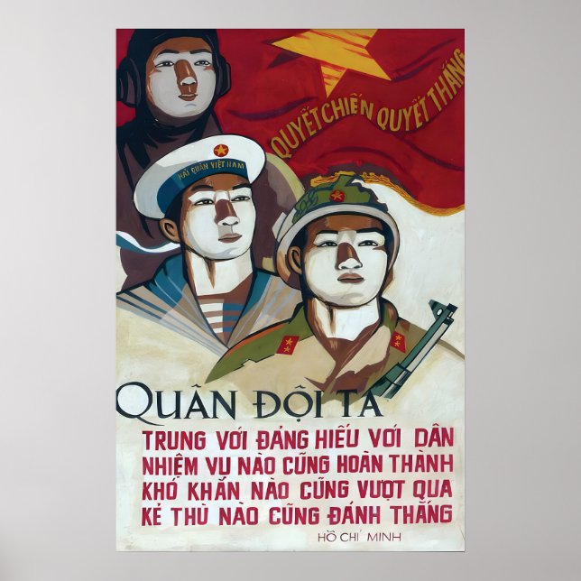 Propaganda Poster Vietnam war Our Army North (Front)