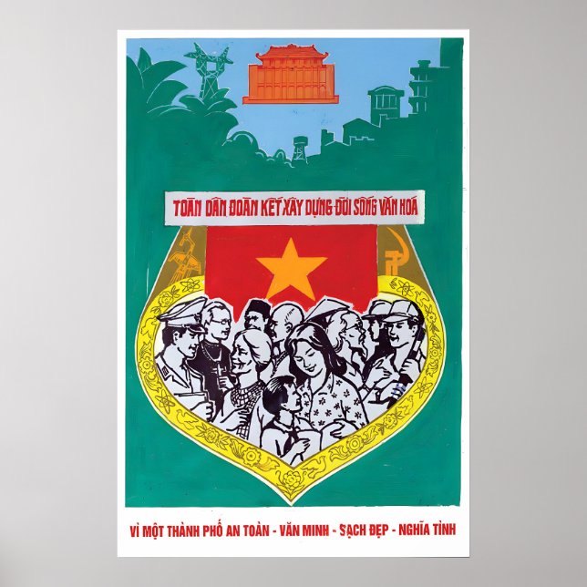 Propaganda Poster Vietnam We are building a save (Front)