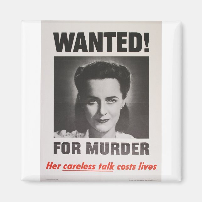 Propaganda Poster "Wanted for Murder" WWII Magnet (Front)