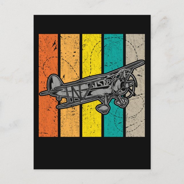 Propeller Plane Retro Airplane Enthusiast Postcard (Front)