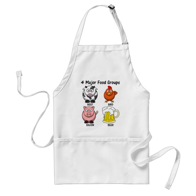 Proper American Diet: Four Major Food Groups 1 Adult Apron (Front)