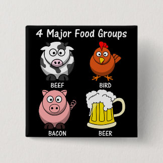 Proper American Diet: Four Major Food Groups 2 Pinback Button