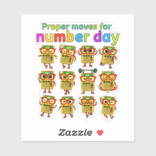 Proper Maths for Number Day Cute Sticker (Sheet)