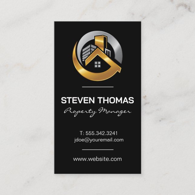 Properties Logo | Real Estate Business Card (Front)