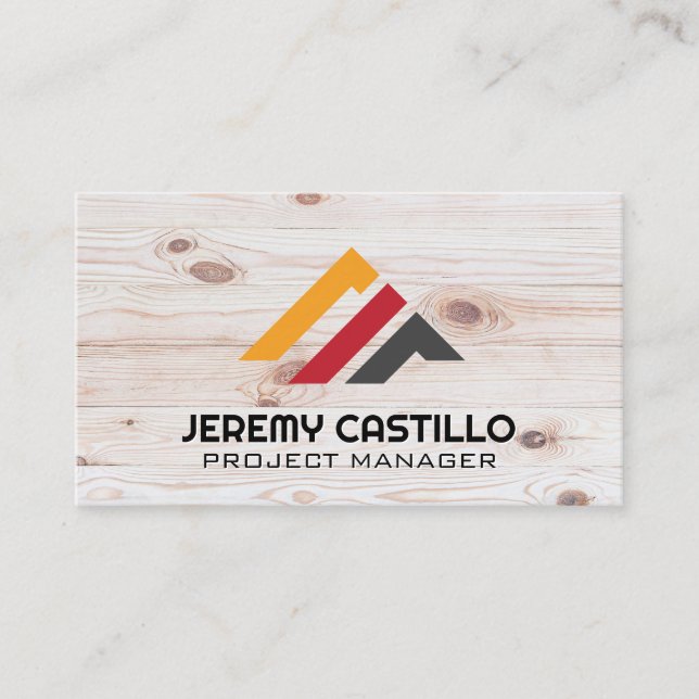 Property Construction | Wood Grain Business Card (Front)