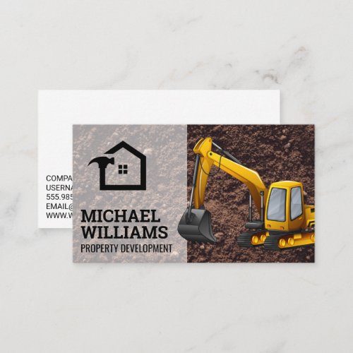 Property Developer  Construction Vehicle Business Card