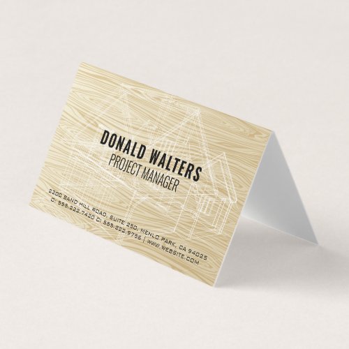 Property Developer  Wood Blueprints Business Card