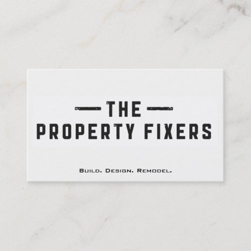 Property Fixers White Business Card