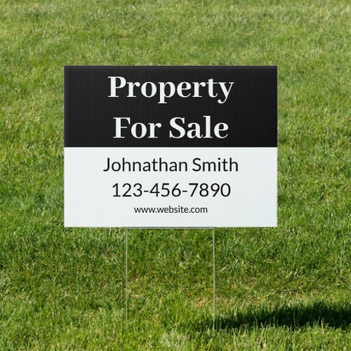 Property For Sale Black White Business Real Estate Sign
