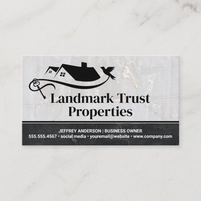 Property Homes Dove and Key | Marble Business Card (Front)