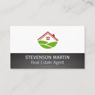 Property Icon   Metallic Brushed Texture Business Card