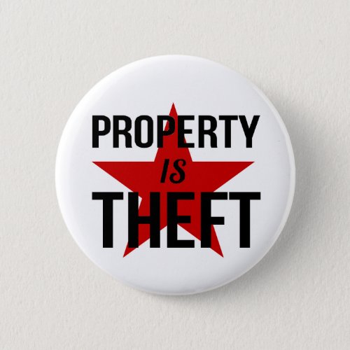 Property is Theft _ Anarchist Socialist Communist Pinback Button