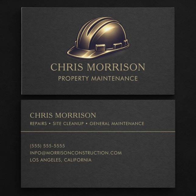 Property Maintenance Hard Hat Professional Business Card (Creator Uploaded)