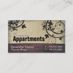 Property Manager Business Card Vintage Barn Board