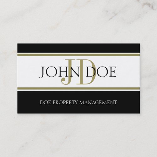 Property Manager Gold Stripe W/W Business Card