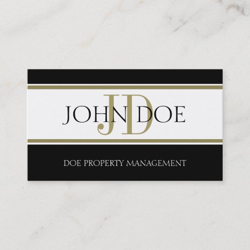 Customizable Property Manager Gold Stripe W/W Business Card