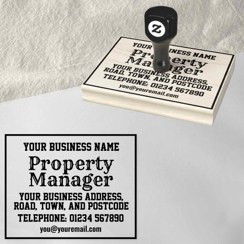 Property Manager with Name Address etc Rubber Stamp