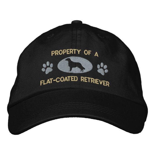 Property of a Flat-Coated Retriever Embroidered Baseball Cap (Front)