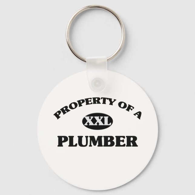 Property of a PLUMBER Keychain (Front)