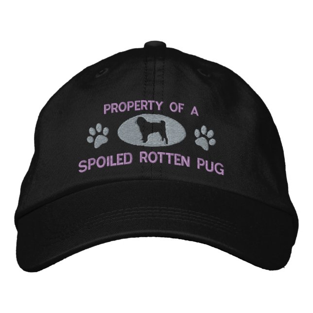 Property of a Pug Embroidered Hat (Purple) (Front)