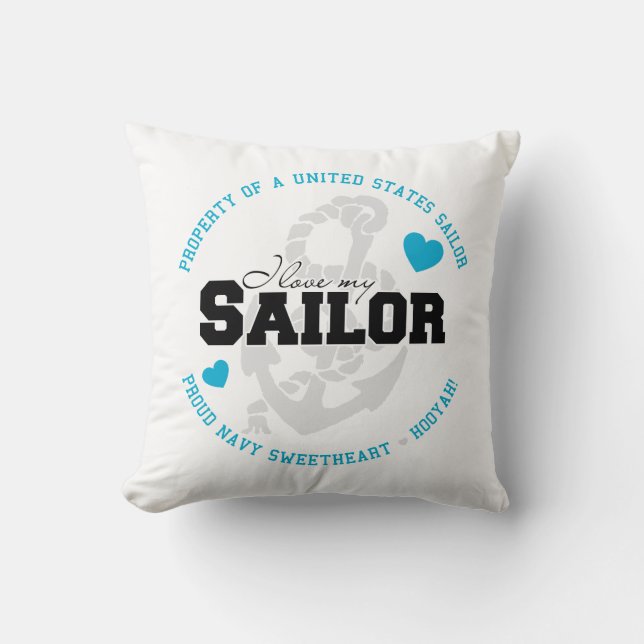 Property of a Sailor Throw Pillow (Front)