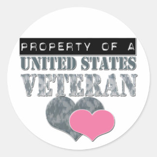 Property Of A United States Veteran Classic Round Sticker
