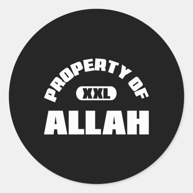 Property Of Allah Islam Muslim Ramadan Kareem Muba Classic Round Sticker (Front)