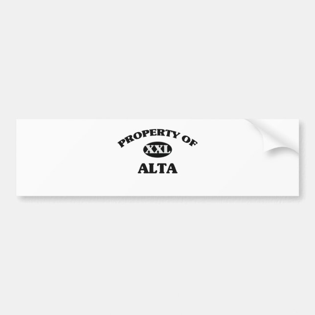 Property of ALTA Bumper Sticker (Front)