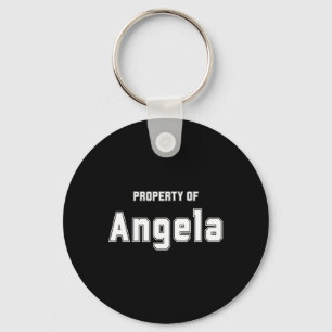 Property Of Angela Funny Bachelor Gifts For Groom  Keychain