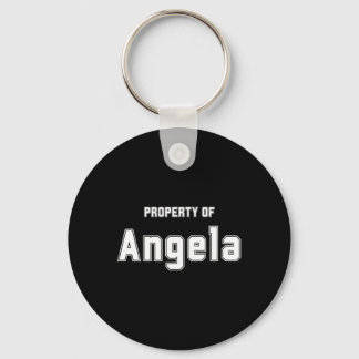 Property Of Angela Funny Bachelor Gifts For Groom Keychain