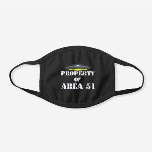 Property of Area 51 Black Cotton Face Mask
