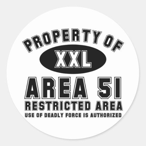 Property of Area 51 Classic Round Sticker