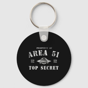 Property Of Area 51 Top Secret Ufo Alien Keychain