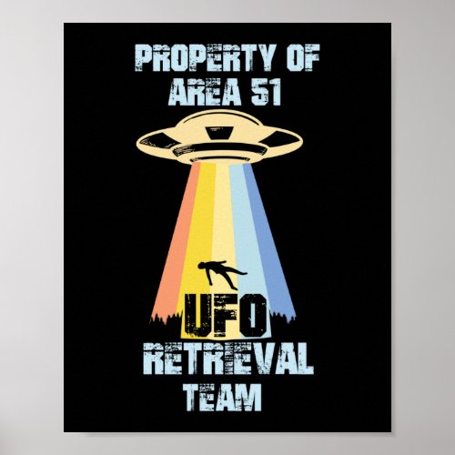 Property Of Area 51 Ufo Retrieval Team Alien Poster