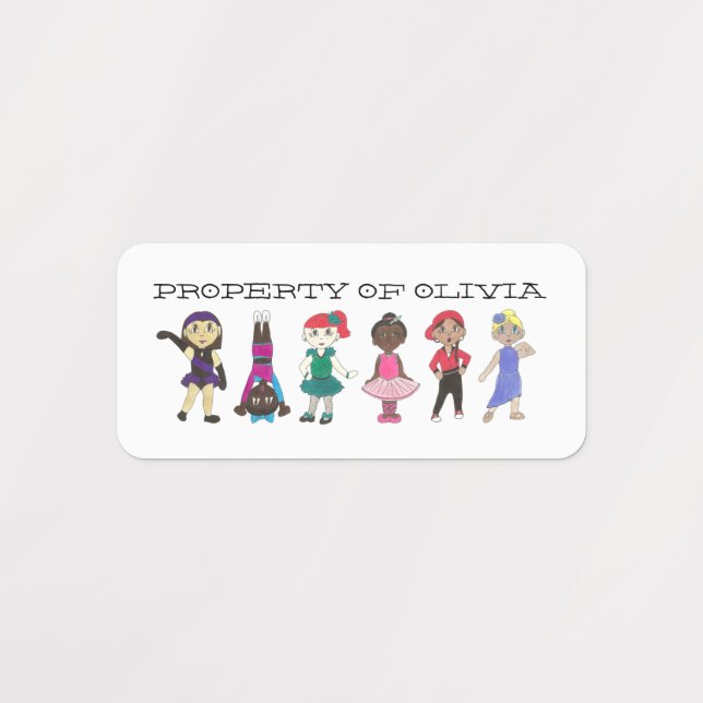 Property Of Ballet Tap Jazz Lyrical Dance Studio Kids' Labels (Design 1)