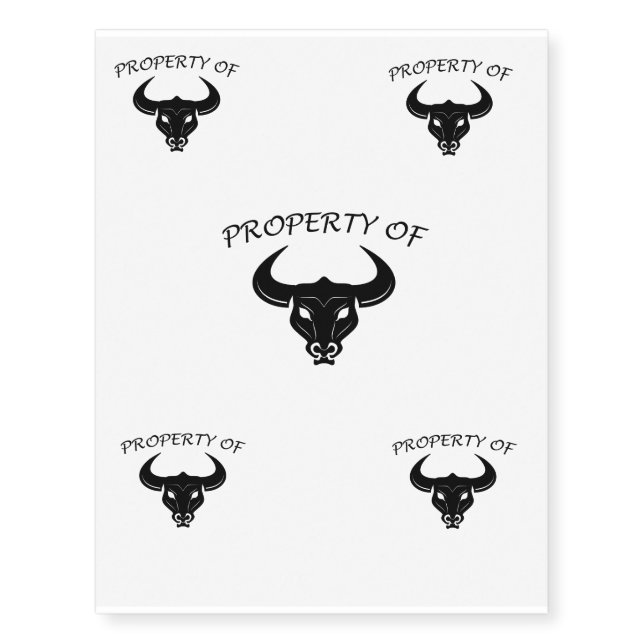 Property of Black Bull Temporary Tattoos (Front)