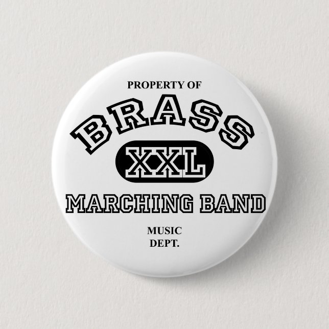 Property of Brass Pinback Button (Front)
