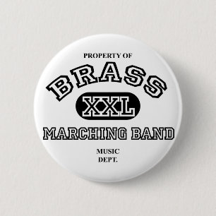Property of Brass Pinback Button