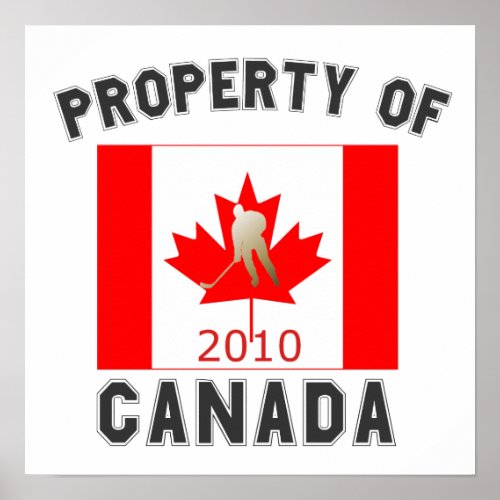 Property of Canada Souvenir Canadian Hockey Flag Poster