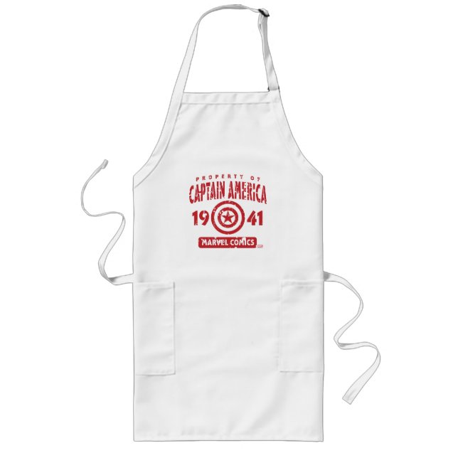 Property Of Captain America Long Apron (Front)