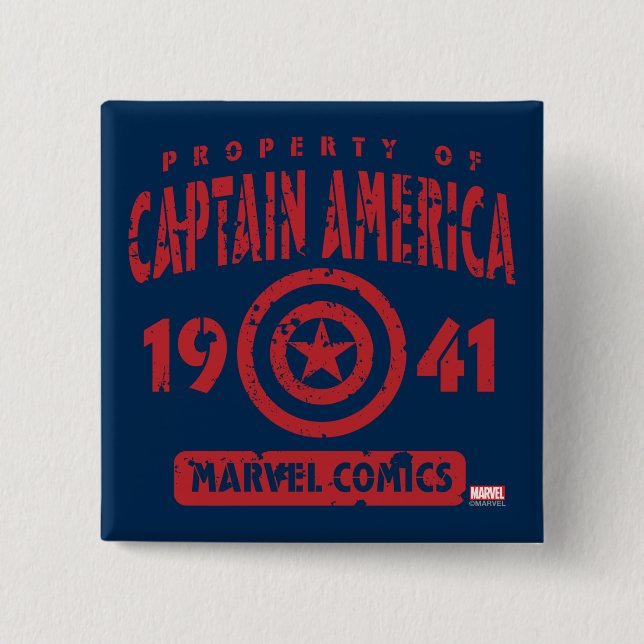 Property Of Captain America Pinback Button (Front)