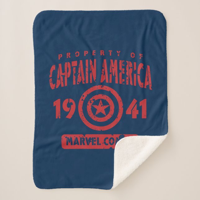 Property Of Captain America Sherpa Blanket (Front)