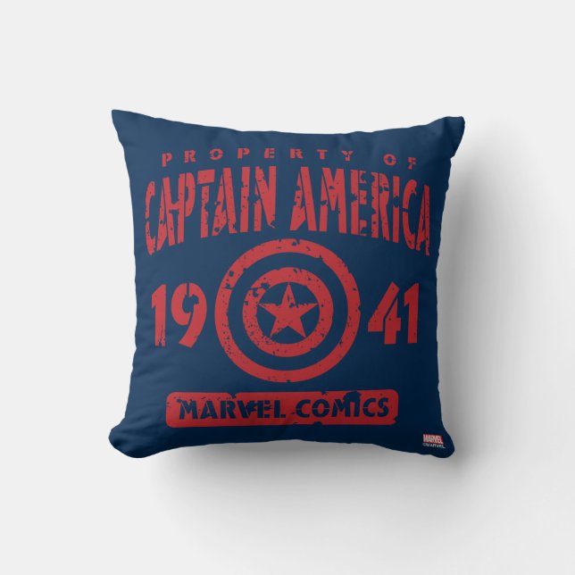 Property Of Captain America Throw Pillow (Front)