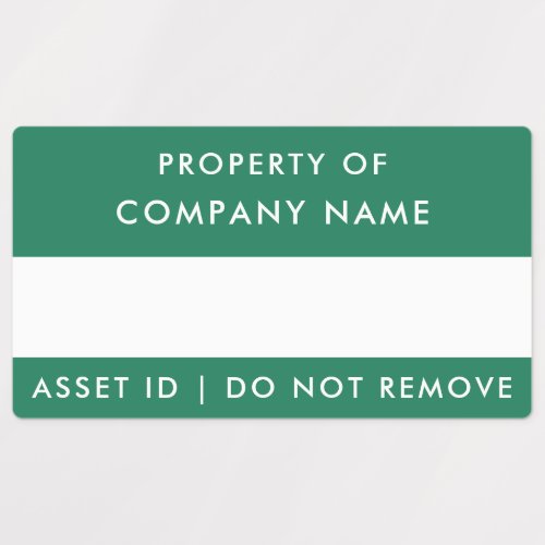 Property of Company  Green Corporate Asset ID Lab Labels